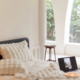 White Faux Fur Throw Pillow