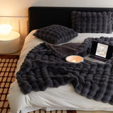 Charcoal Faux Fur Blanket