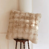 Camel Faux Fur Throw Pillow