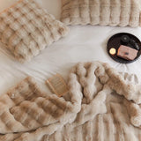 Camel Faux Fur Throw Pillow