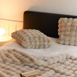 Camel Faux Fur Throw Pillow