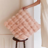 Pink Faux Fur Throw Pillow