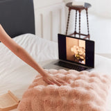 Pink Faux Fur Throw Pillow