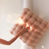 Pink Faux Fur Throw Pillow
