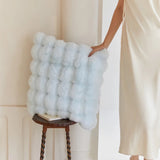 Baby Blue Faux Fur Throw Pillow