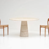 Mid-Century Travertine Dining Table