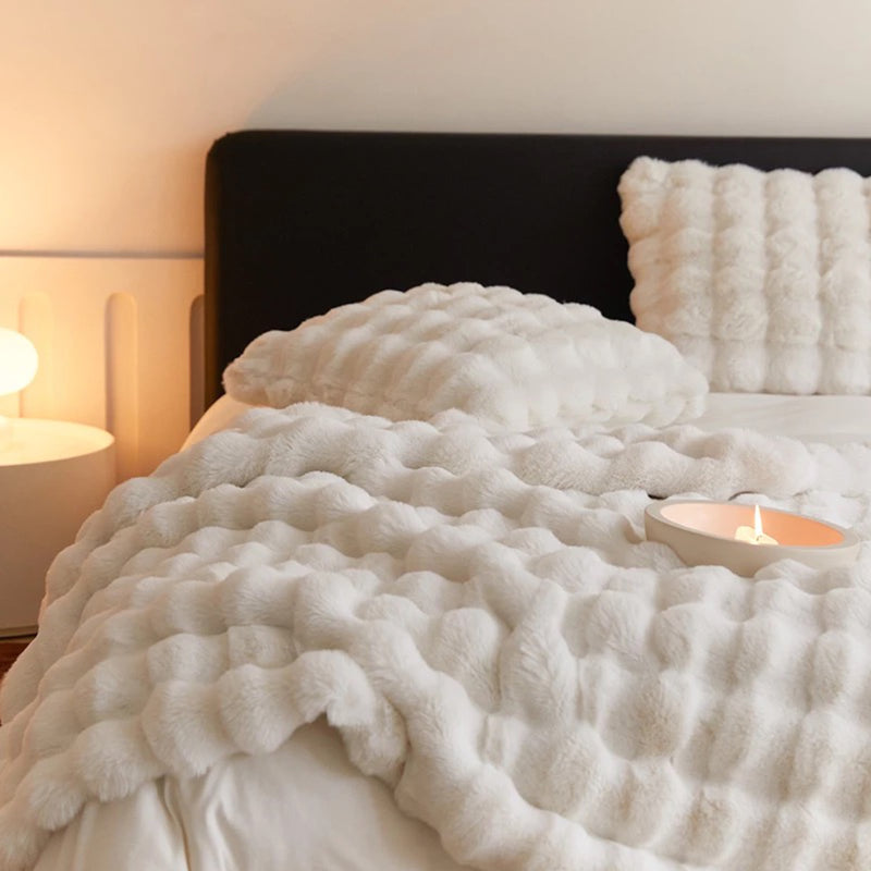 White Faux Fur Blanket