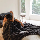 Charcoal Faux Fur Blanket