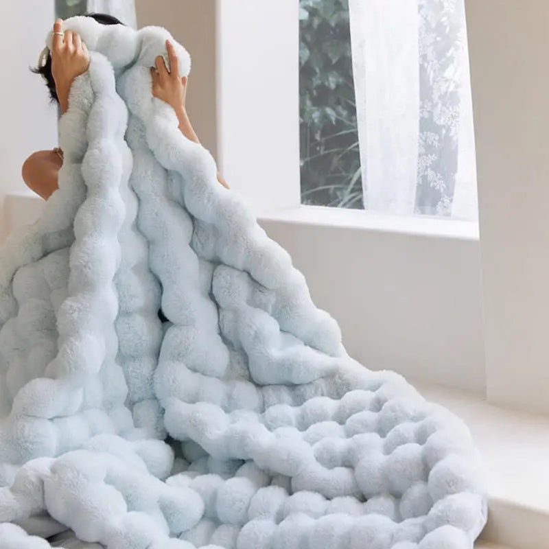 Baby Blue Faux Fur Blanket