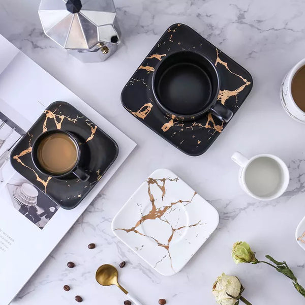 Marble Mug & Saucer