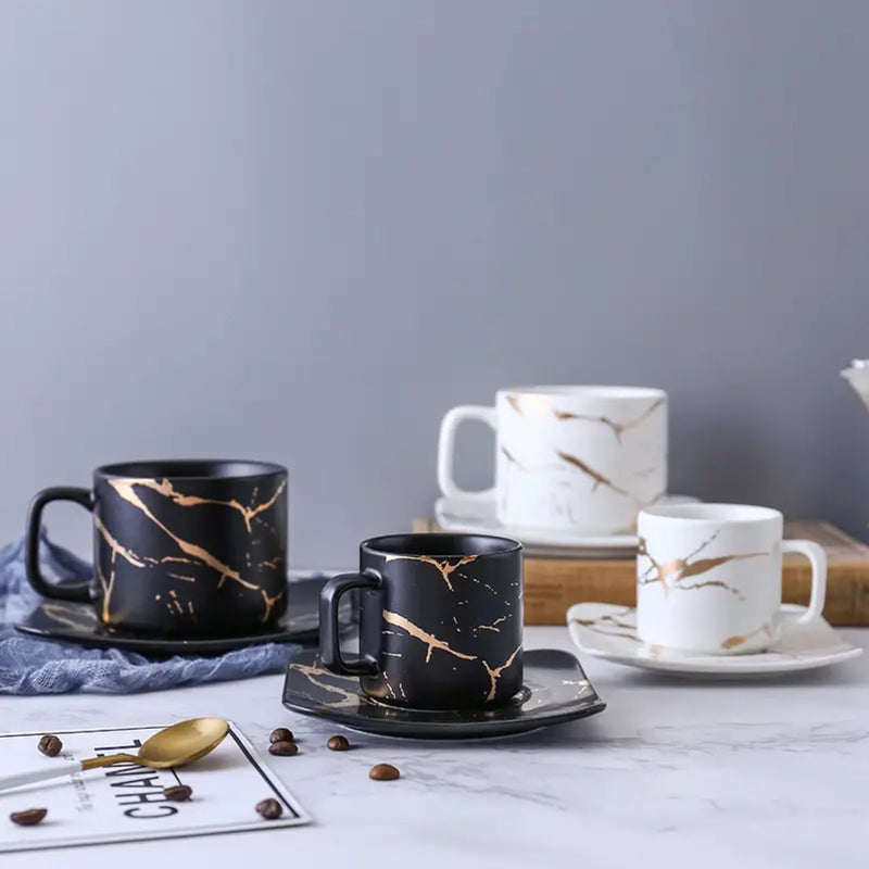 Marble Mug & Saucer