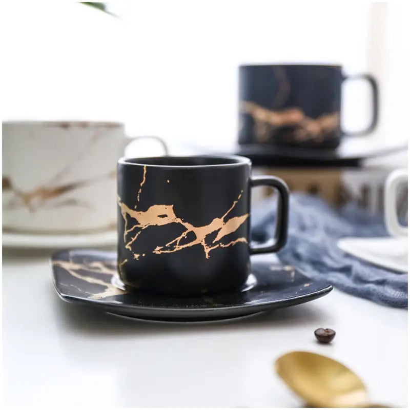 Marble Mug & Saucer