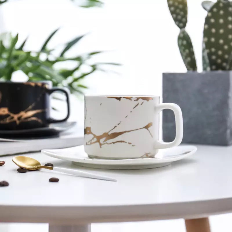 Marble Mug & Saucer