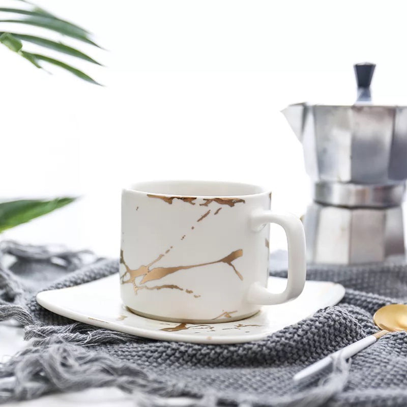 Marble Mug & Saucer