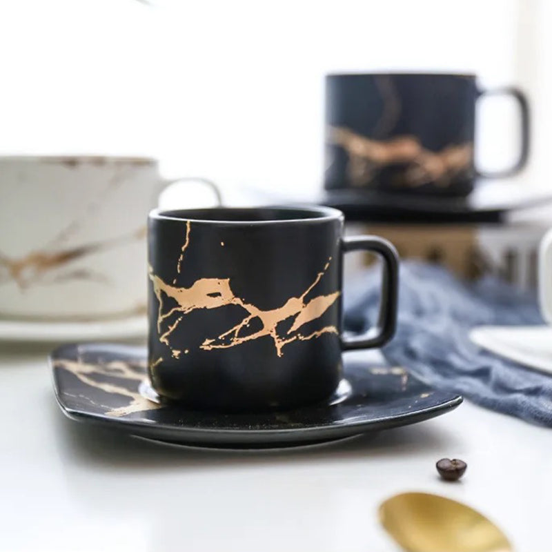 Marble Mug & Saucer