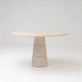 Mid-Century Travertine Dining Table