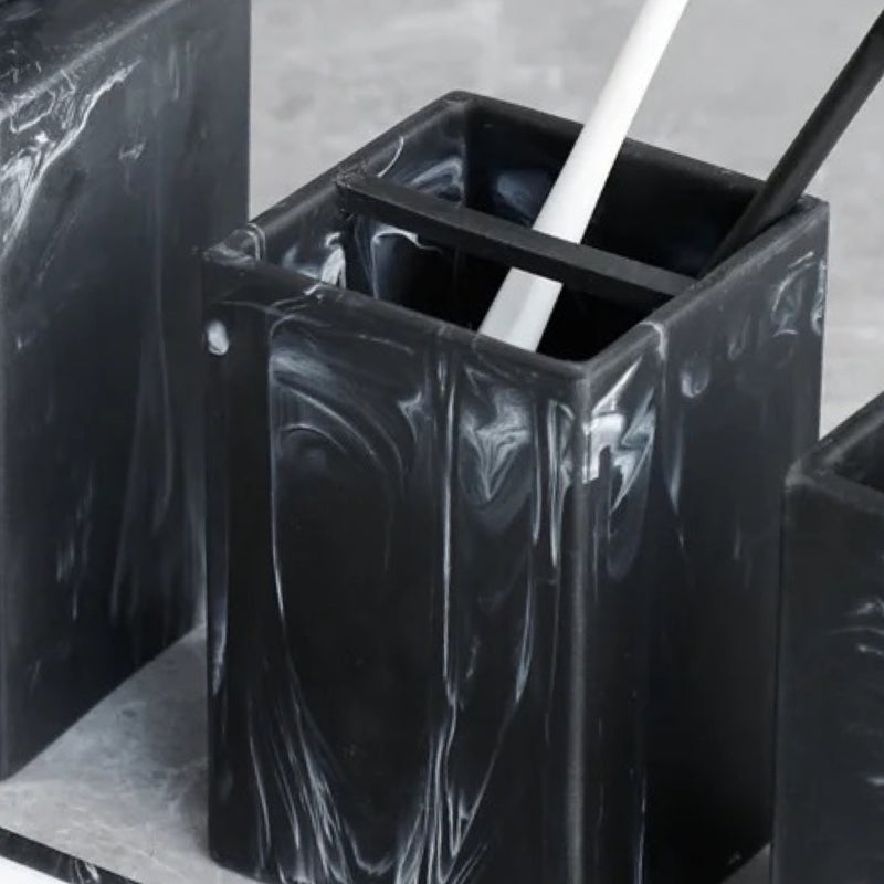 Black Marble Toothbrush Holder