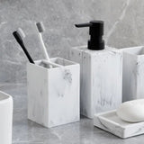 White Marble Toothbrush Holder