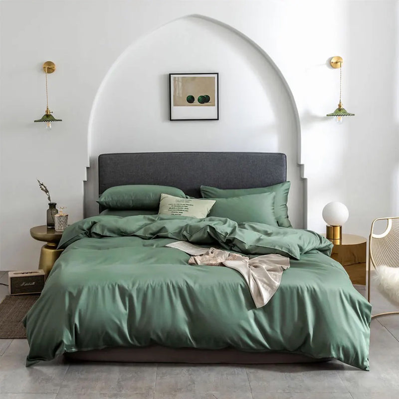 Nature Green Duvet Cover Set (Egyptian Cotton)