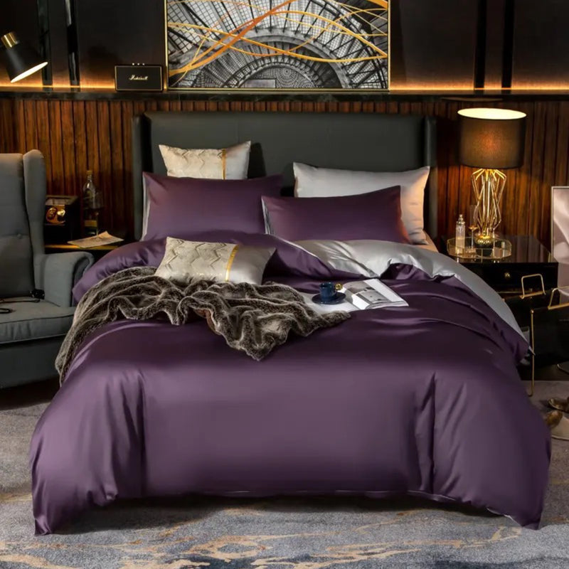 Luxe Royal Purple Duvet Cover Set (Egyptian Cotton)