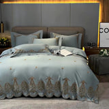 Teal Boho Duvet Cover Set (Egyptian Cotton)